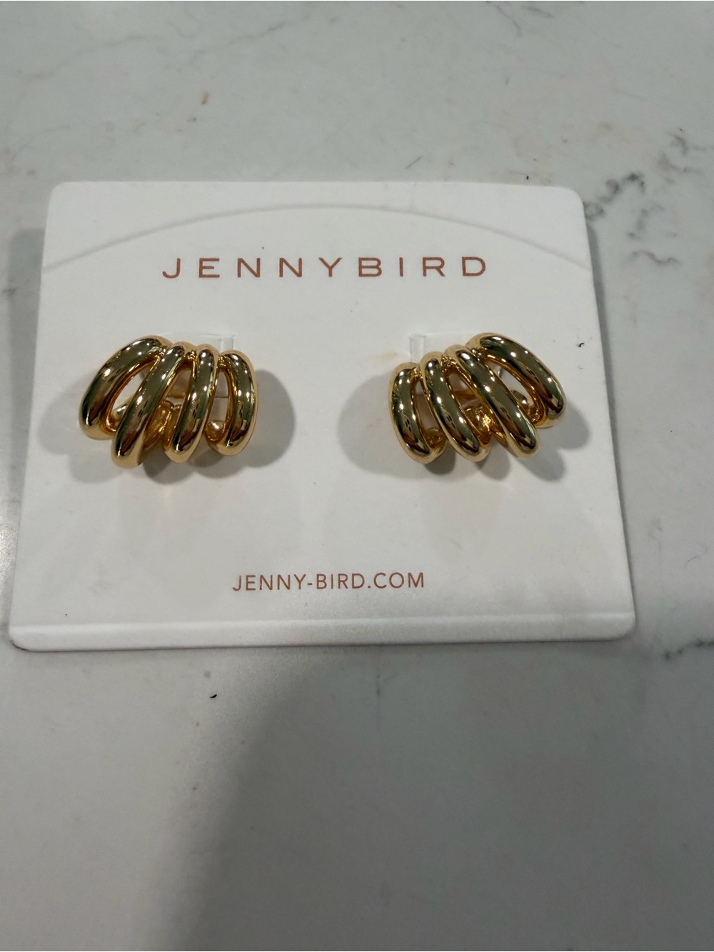 Jenny Bird Gold Layered Hoop Cluster Stud Earrings